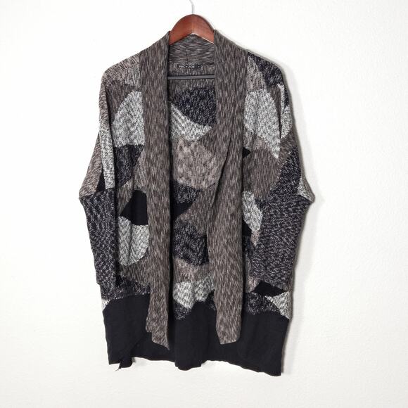 NIC+ZOE Black and Gray Patterned Cardigan - Picture 1 of 7